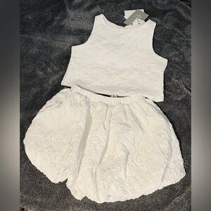 H&M Kids Textured White Matching Set